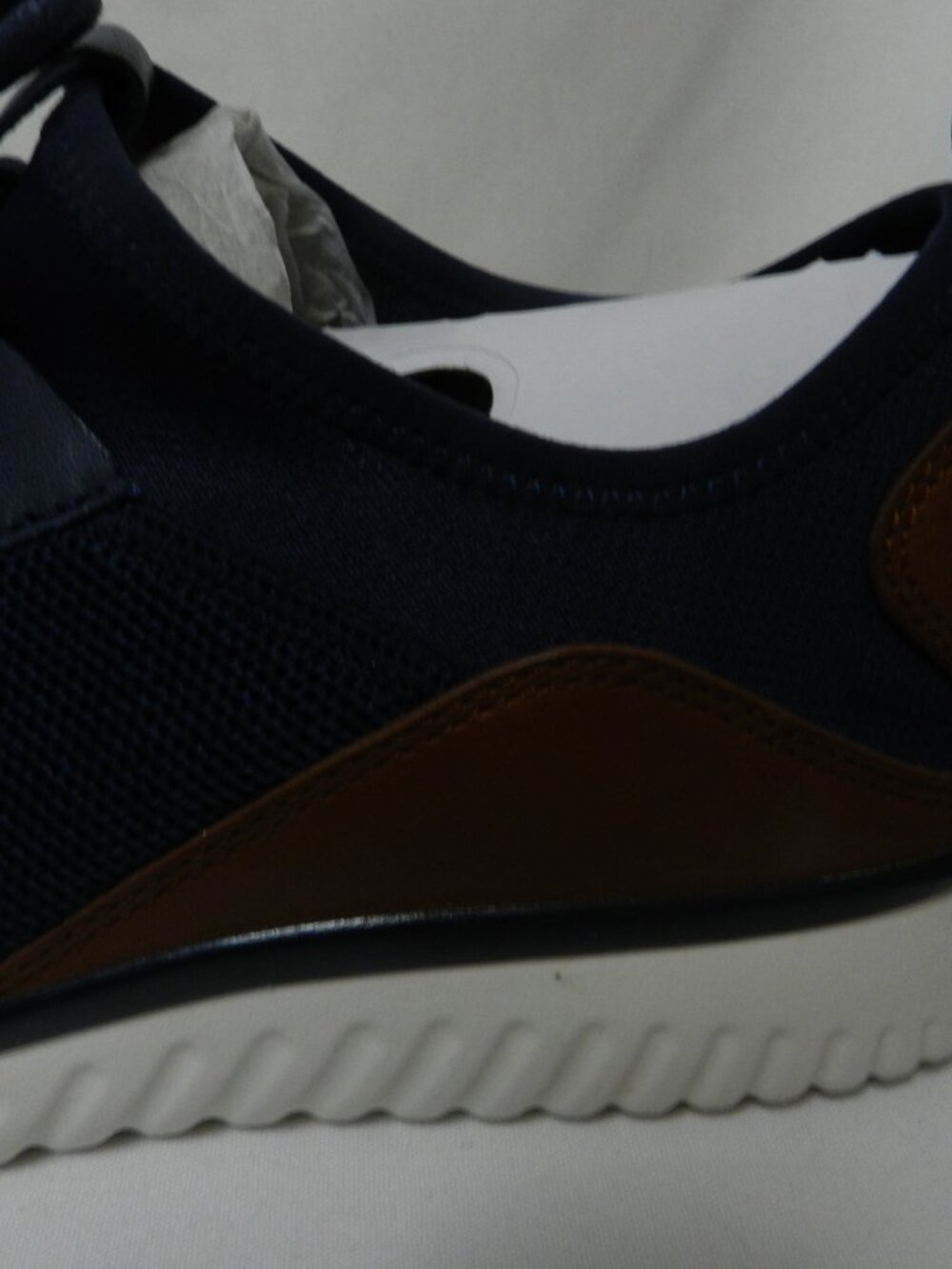 Cole Haan Grand Sport Sneakers Knit w/ Leather blue brown Men NIB NEW Size Sz 10 - Picture 11 of 16